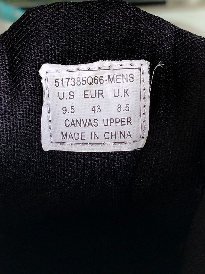 Levi's High-Top Canvas Sneakers (Category: Activewear) located in Manila. Submitted by geraldquinto_917 (Listing ID 1461344867, Image 2). Description: - Brand: Levi's - Style: High-top sneakers - Color: Black - Material: Canvas upper - Size: US 9.5 / EUR 43 / UK 8.5 - Origin: Made in China - Features: Cool, casual design, great for everyday wear. - Condition: Please check photos for detailed condition..