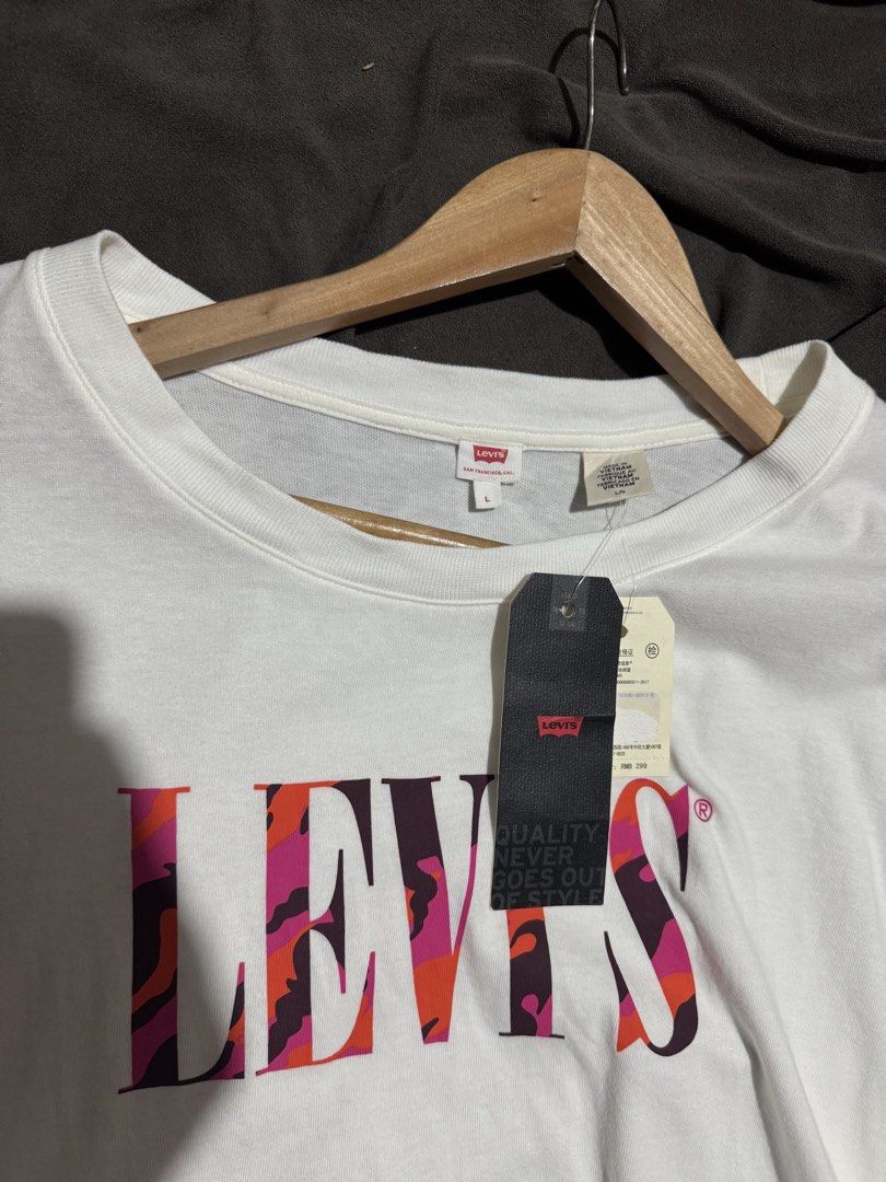 Levi’s shirt (women’s) (Category: Shirts) located in Bulacan. Submitted by OG_Domsthrift (Listing ID 1461393368, Image 3). Description: Legit With hangtags Large on tag Oversized fit 22x24 No issue Color rate:9.5/10.