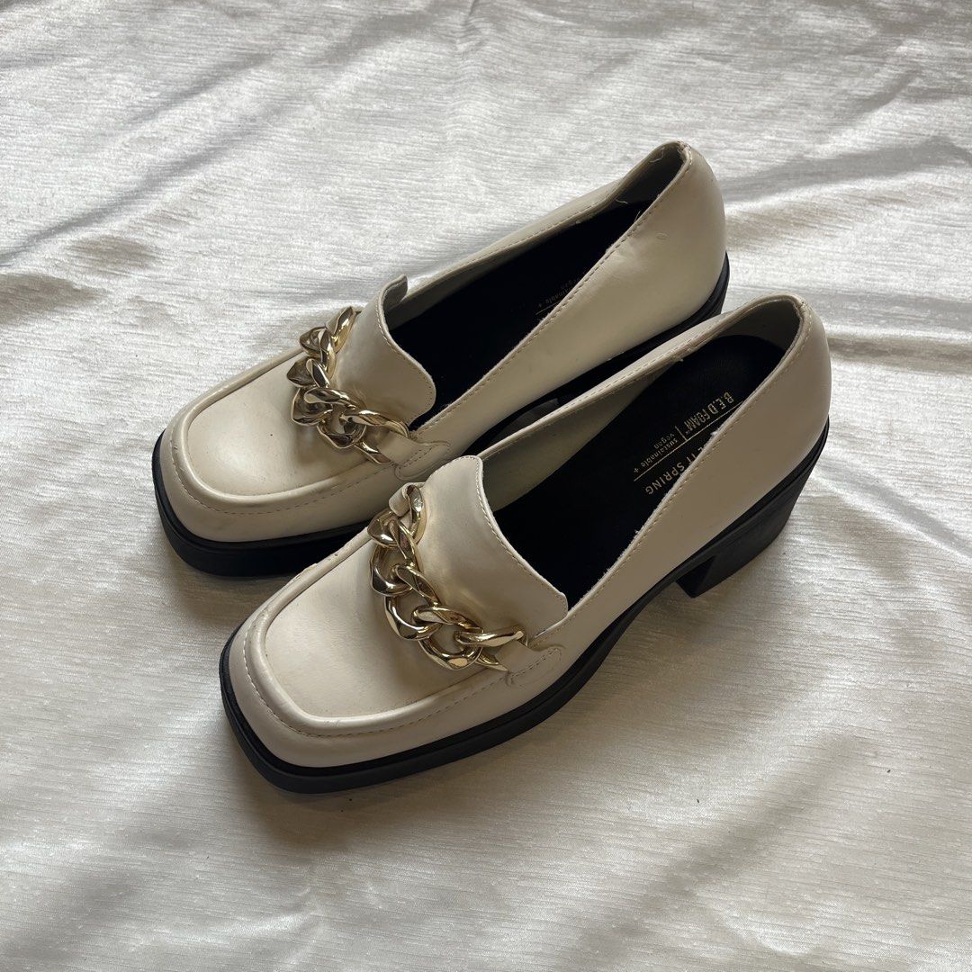 Loafers Bundle (Call it Spring, NY&Co.) (Category: Loafers) located in Dasmarinas. Submitted by minx203 (Listing ID 1461457379, Image 3). Description: BUNDLE PRICE: 1,250 INDIVIDUAL PRICE: Call it Spring Cream Chunky Heeled Loafers (US 7): 700 NY&Co. Black Chain Mules (US 8): 700.