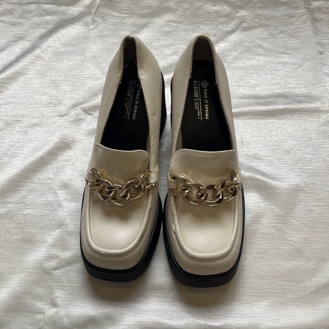 Loafers Bundle (Call it Spring, NY&Co.) (Category: Loafers) located in Dasmarinas. Submitted by minx203 (Listing ID 1461457379, Image 2). Description: BUNDLE PRICE: 1,250 INDIVIDUAL PRICE: Call it Spring Cream Chunky Heeled Loafers (US 7): 700 NY&Co. Black Chain Mules (US 8): 700.
