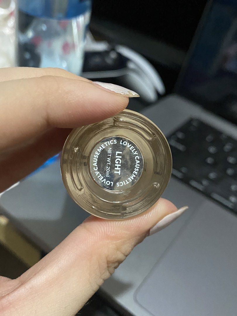 Lovely Cosmetics Light Foundation (Category: Makeup) located in General Trias. Submitted by sora_mekaru (Listing ID 1461455379, Image 2). Description: - Lovely Cosmetics Foundation - Shade: Light - Size: 20ml bottle - Condition: Bottle has some smudges, but product is still abundant. - Ideal for: Everyday wear - used a few times only .