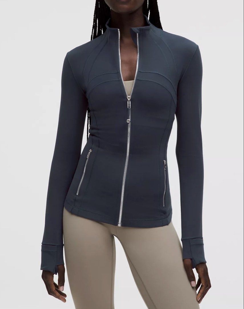 Lululemon Define Jacket (Navy Blue & Silver) (Category: Coats, Jackets and Outerwear) located in Makati City. Submitted by prelovedandlovedbyt (Listing ID 1461422848, Image 1). Description: Brand New (Never Used) RFS: I have the exact one already 😭 Bought for more or less 10k .