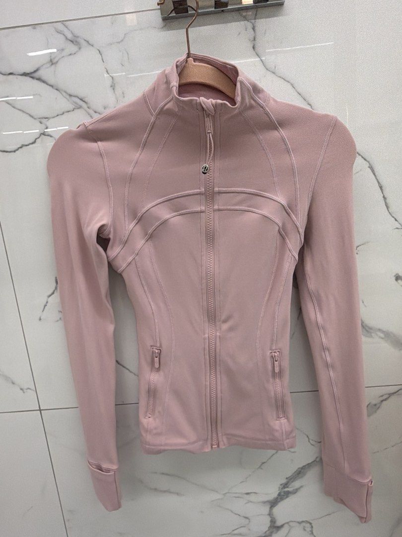 Lululemon Pink Full Zip Jacket Size 0 (Category: Coats, Jackets and Outerwear) located in Manila. Submitted by genyfurrose (Listing ID 1461341741, Image 1). Description: - Pink Lululemon Jacket - Size: 0 - Full zip with pockets - Thumbholes on sleeves - Material: Polyester and Lycra elastane - Versatile: Great for workouts or casual wear - Origin: Made in Thailand.