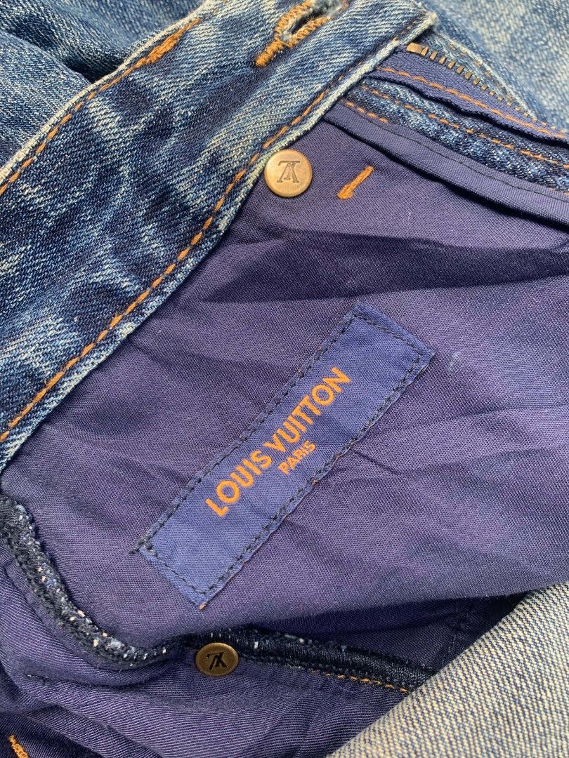 Lv 2023 spring summer wavy denim jeans (Category: Jeans) located in Manila. Submitted by trustthrift2002 (Listing ID 1461560719, Image 3). Description: Lv 2023 spring summer wavy denim jeans authentic exccellent condi,(distress bottom part size 28-30.