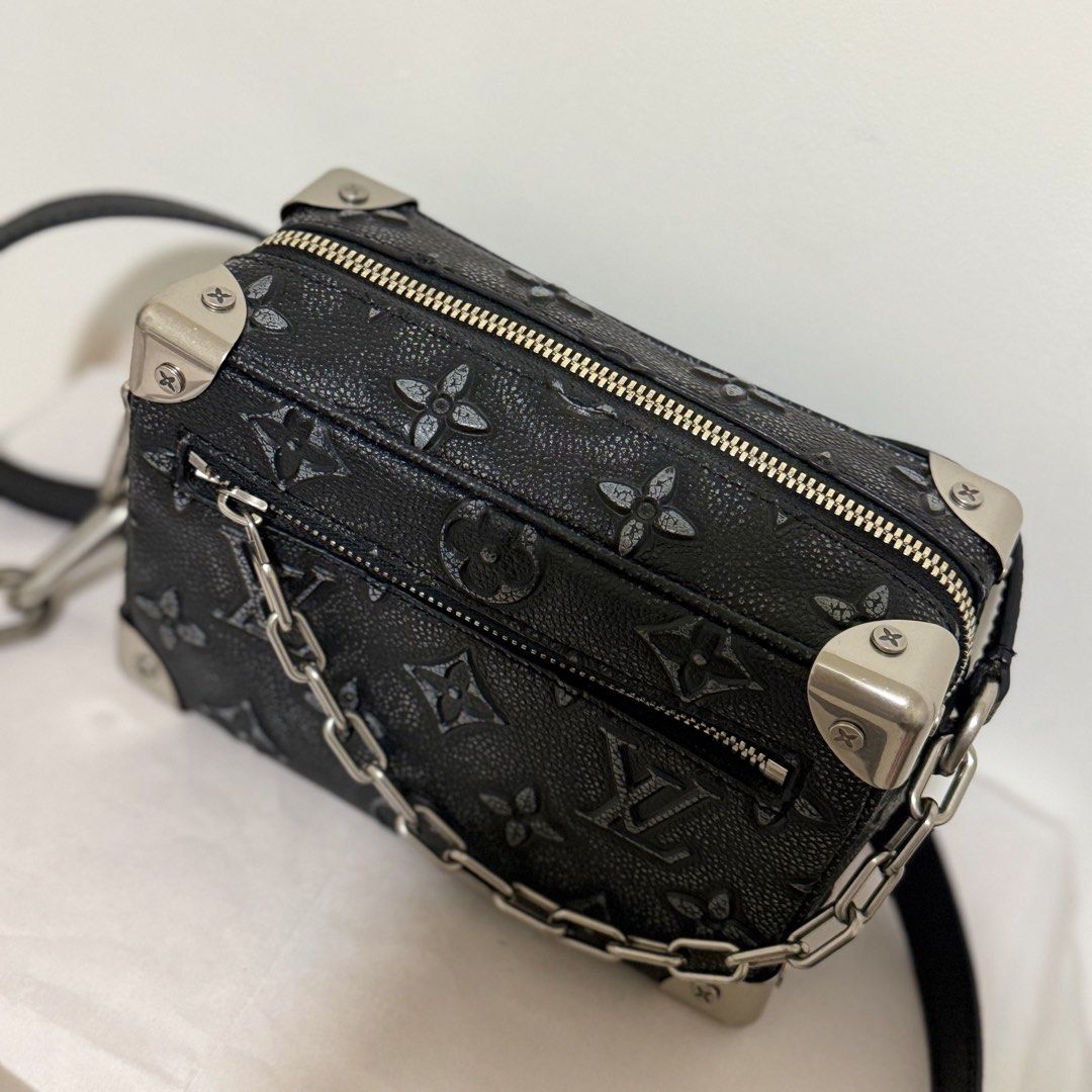 LV Mini Soft Trunk (Category: Luxury Bags & Wallets) located in Manila. Submitted by poppyany (Listing ID 1461326505, Image 2). Description: LV Soft Trunk Mini size in calf leather. Crossbody/Sling. Comes with box and paperbag.