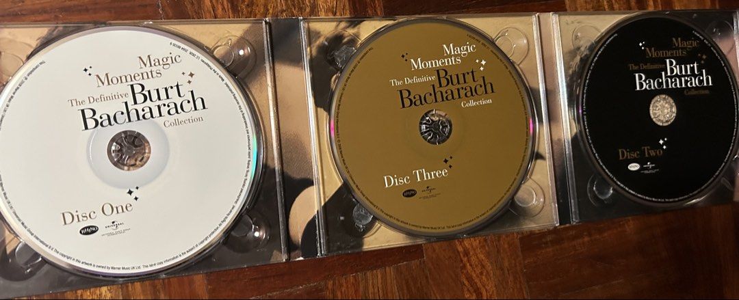 Magic Moments: The Definitive Burt Bacharach Collection 3 CD Set (Category: CDs & DVDs) located in Caloocan City. Submitted by dillydadi67 (Listing ID 1461476240, Image 2). Description: - Burt Bacharach Magic Moments Collection - Definitive 3 CD Set - Includes Disc One, Disc Two, and Disc Three - Great compilation of his music - Perfect for any Burt Bacharach fan.