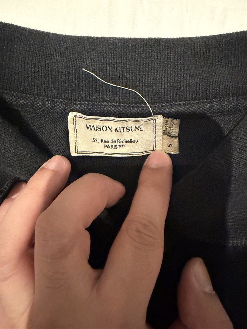 Maison Kitsune Polo Shirt (Category: Tshirts & Polo Shirts ) located in San Juan City. Submitted by solosells (Listing ID 1461485865, Image 2). Description: Maison Kitsune Polo Shirt SMALL Buy with other kitsune products or take all for huge discount Payment via GCASH/bank trxf RFS: change wardrobe.