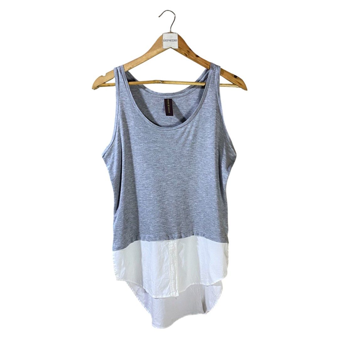 Maison Mihara Yasuhiro Layered Tank Top for Her (Category: Luxury Apparel) located in Baguio. Submitted by goodfinds2600v2 (Listing ID 1461491641, Image 1). Description: Size on tag: 40 fits M-L Dimensions: L-25 front, 29 back W/Bust-19 Description: womens Condition: Excellent Issue/s: — .