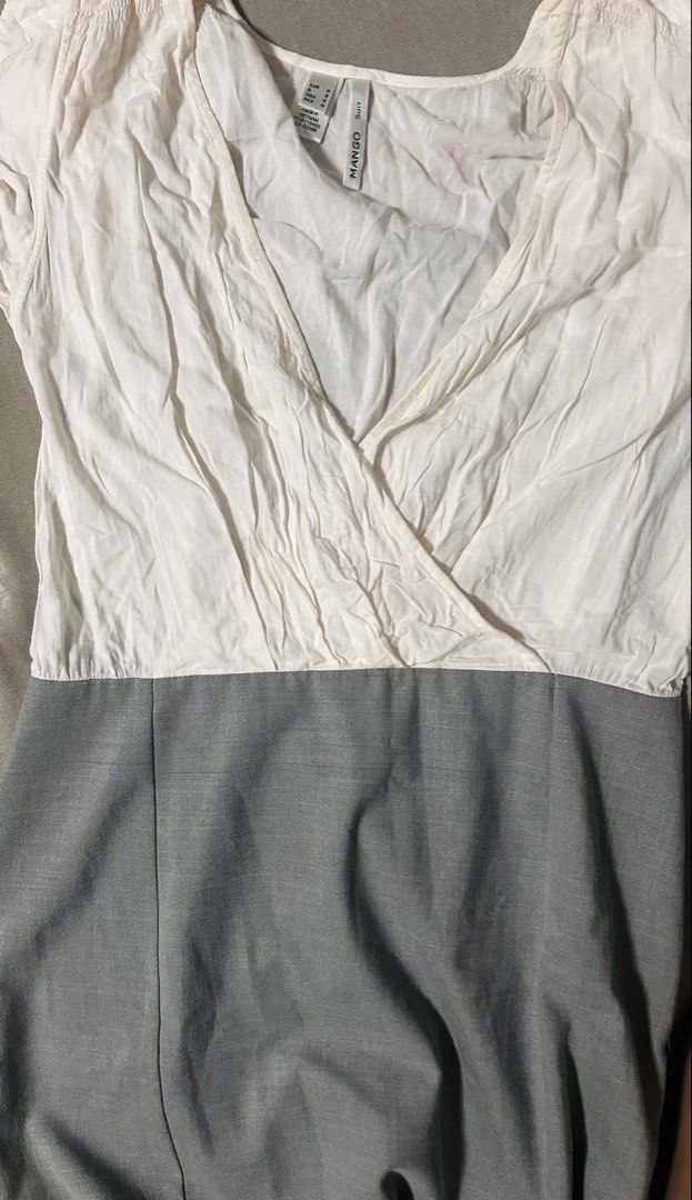 MANGO (Category: Dresses) located in Davao. Submitted by sart0ria85 (Listing ID 1461535477, Image 3). Description: A cream top and grey skirt in one piece dress. 100% VISCOSE MADE IN VIETNAM 🇻🇳 MEDIUM. Size 6 VERY GOOD CONDITION (88/100).