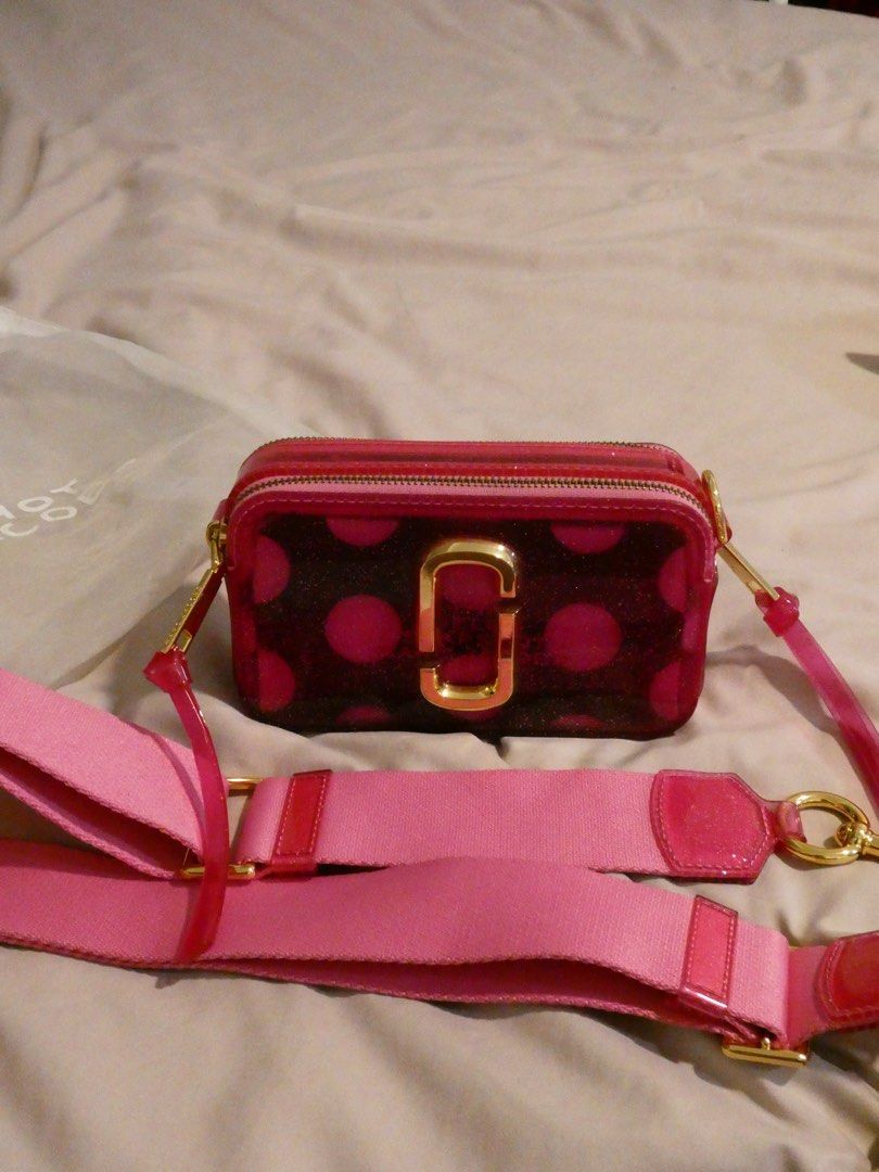 Marc Jacobs Snapshot Camera Bag - Polka Dot (Category: Luxury Bags & Wallets) located in Quezon City. Submitted by shopwithfrance (Listing ID 1461548874, Image 3). Description: Authentic Marc Jacobs snapshot bag - Bag 1: Lime green with yellow polka dots. - Bag 2: Pink with darker pink polka dots. - Both bags feature gold hardware. - Adjustable crossbody straps included. - Ideal for everyday wear or evening events. - Fun statement pieces!.