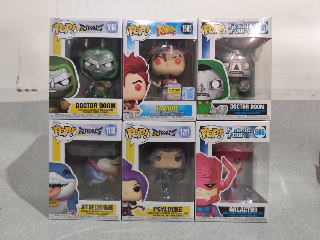 MARVEL FUNKO (Category: Figurines & Statues) located in Quezon City. Submitted by foxstrat17 (Listing ID 1461498631, Image 1). Description: Doom Rivals 8.5/10 - PHP 1,000.00 Jeff Rivals 8.5-9.5/10 - PHP 1,000.00 Gambit 8-8.5/10 - PHP 750.00 Psylocke 8.5-9/10 - PHP 650.00 Doctor Doom 8.5/10 - PHP 1,100.00 Galactus 8/10 - PHP 500.00 Location: Cubao, Quezon City MOP: Gcash/Maya/Maribank MOD: Lalamove/LBC/Meetup by schedule Add 10 pesos for used prot