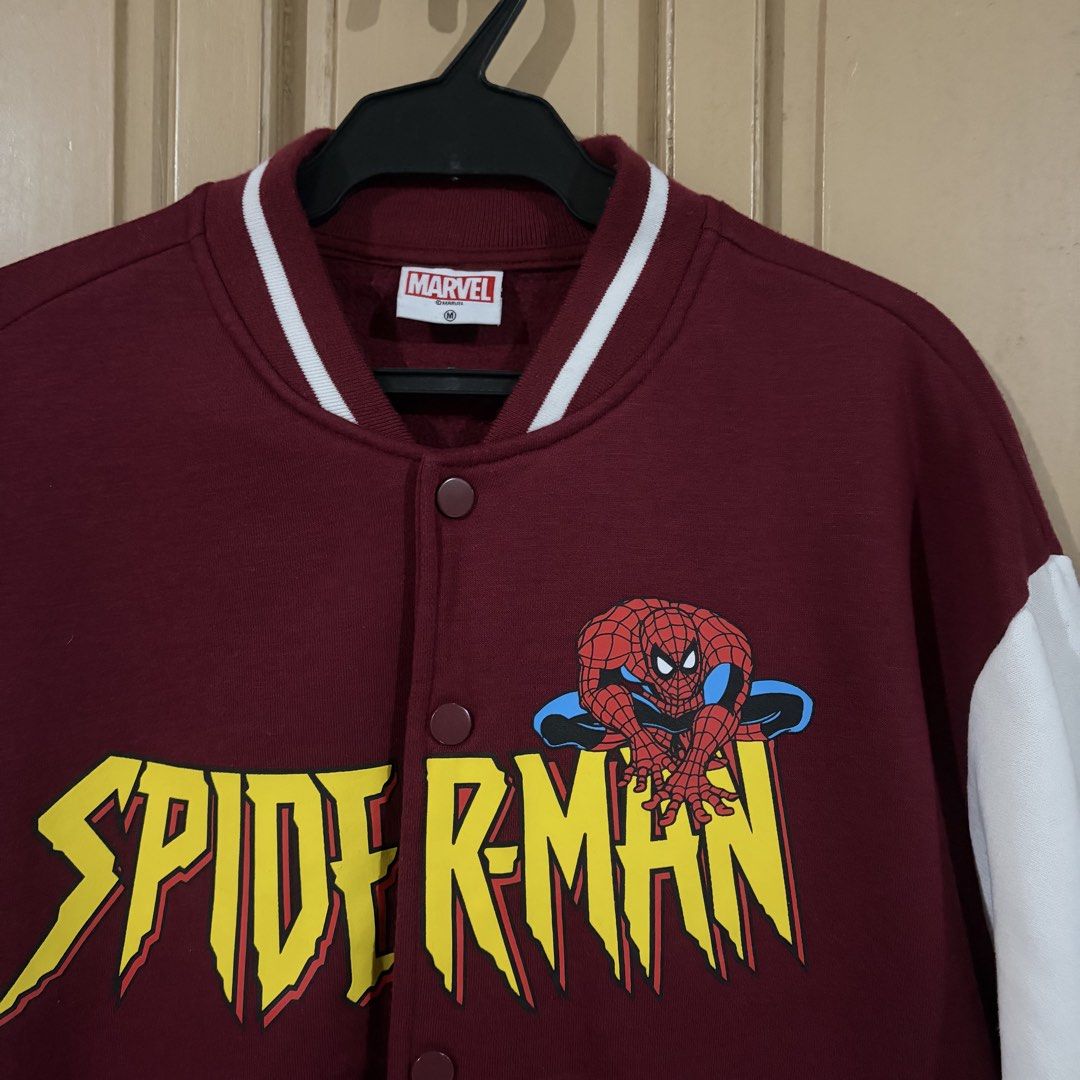 Marvel Spider-Man Varsity Jacket (Category: Coats, Jackets and Outerwear) located in Apalit. Submitted by zjiules (Listing ID 1461551962, Image 3). Description: Dimes: 24x28 L Color rate: 10/10 No issue.