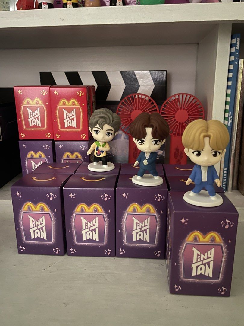 McDonald's TinyTAN BTS Figurines (Category: Designer & Blind Box Toys) located in Santa Cruz. Submitted by lilpurpleseven (Listing ID 1461335980, Image 1). Description: 80 Each Available: [ ] 4 RM [ ] 4 V [ ] 1 Jhope .