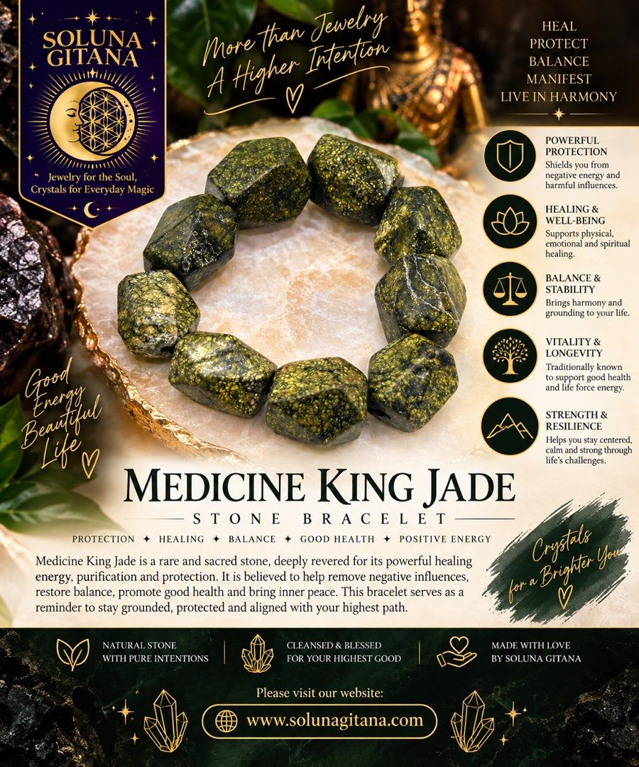 Medicine King bracelet (Category: Looking For) located in Quezon City. Submitted by solunagitana (Listing ID 1461538232, Image 1). Description: ✨ MEDICINE KING JADE | STONE BRACELET ✨ More than jewelry — a reminder of protection, balance, strength, and positive energy. 💚✨ Medicine King Jade is traditionally associated with grounding, protection, healing, vitality, and harmony. Each natural stone bracelet is thoughtfully prepared with pure intent