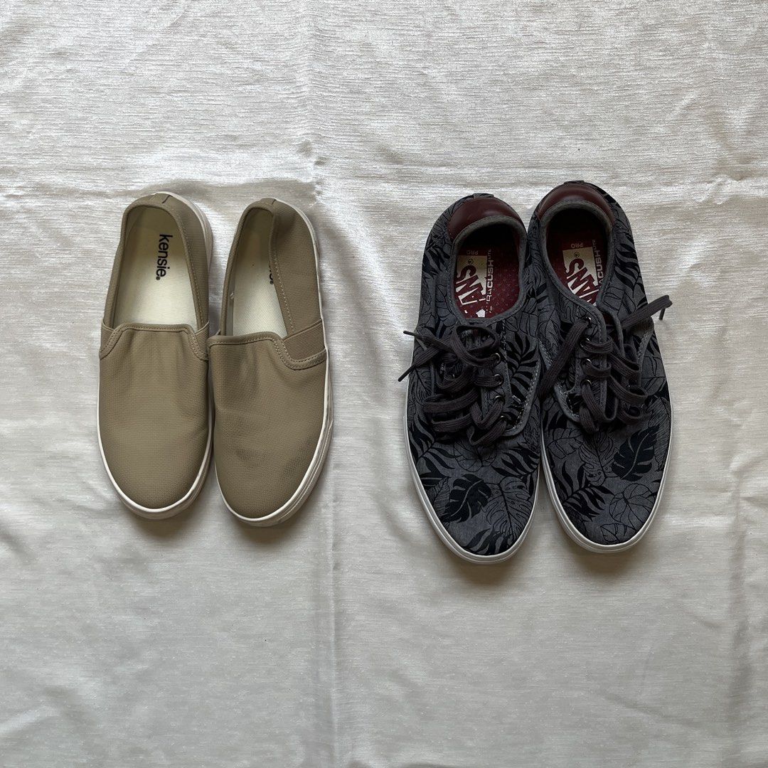 Men’s Shoe Bundle (Kensie, Vans) (Category: Sneakers) located in Dasmarinas. Submitted by minx203 (Listing ID 1461457375, Image 1). Description: BUNDLE PRICE: 1,500 INDIVIDUAL PRICE: Kensie Canvas Slip-on (US 8): 700 Vans Pro Ultracrush Lite Tropical Print Low-Top Sneakers (US 11): 1,500.