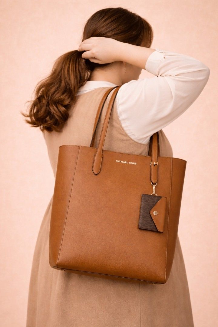 Michael Kors Tote Bag with Pouch (Category: Luxury Bags & Wallets) located in Manila. Submitted by yadordioni08067 (Listing ID 1461536750, Image 2). Description: *** Brown Sold Out*** - Michael Kors Tote Bag - Includes matching pouch - Available colors: Red, Brown, White - Ideal for everyday use - Spacious interior - Made with high-quality leather.
