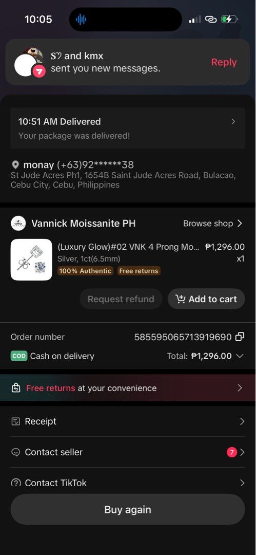 MOISSANITE EARRINGS (Category: Earrings) located in Lapu Lapu. Submitted by hehehdhsjs (Listing ID 1461512717, Image 1). Description: only left earrings.