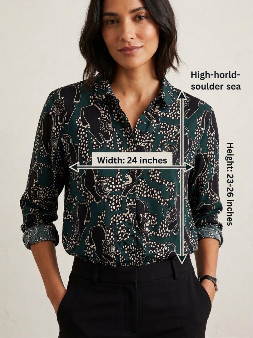 MONKL Polo Women (Category: Blouses) located in Mandaluyong City. Submitted by chic.picks (Listing ID 1461403750, Image 3). Description: - Actual Photo is 2nd Photo - Cool green button-up shirt - Unique black and white animal print - Long sleeves (can be rolled up) - Relaxed fit - Measurements: Width 24 inches, Height 23-26 inches - Versatile for casual or work wear or office blouse #Monkl #Zara #F21 #Uniqlo #H&M #PullandBear .