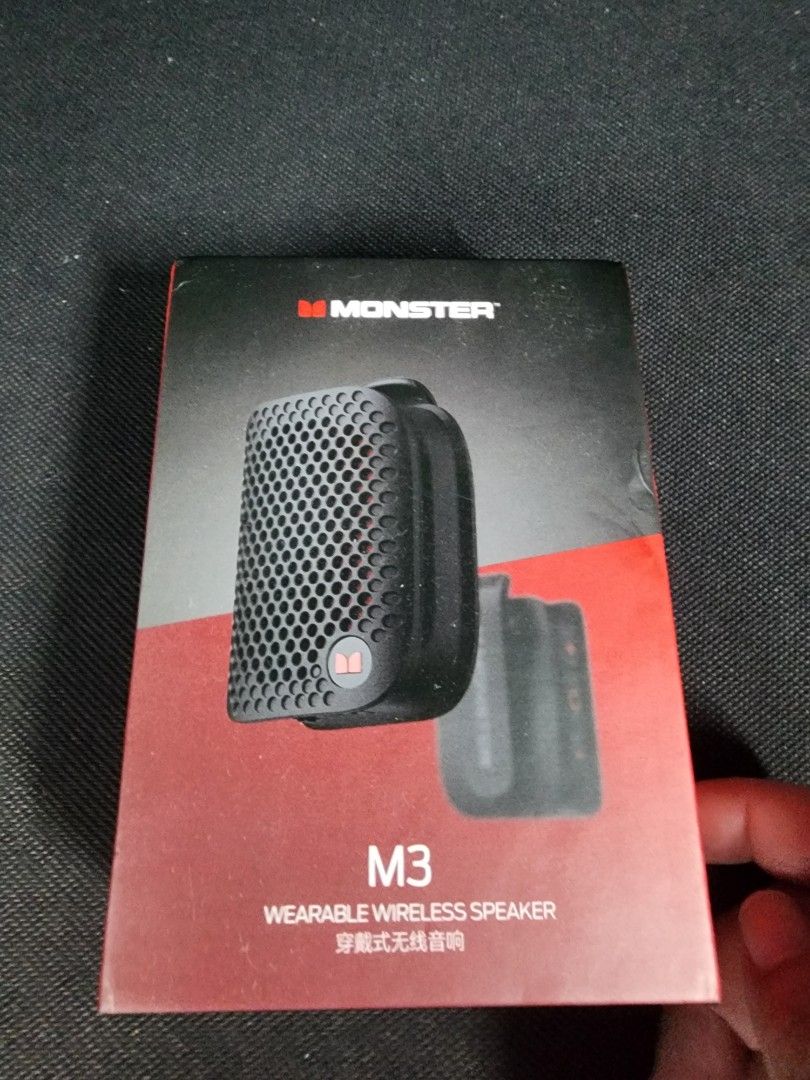 Monster M3 Wearable Wireless Speaker (Category: Soundbars, Speakers & Amplifiers) located in Paranaque City. Submitted by bluegreen689 (Listing ID 1461468708, Image 1). Description: - Monster M3 Wearable Wireless Speaker - Magnetic and pocket-sized for ultimate portability - Enjoy music anytime, anywhere - Supports hands-free calling - Convenient USB-C charging - Compact and portable design for on-the-go listening Never been used. Only opened to 