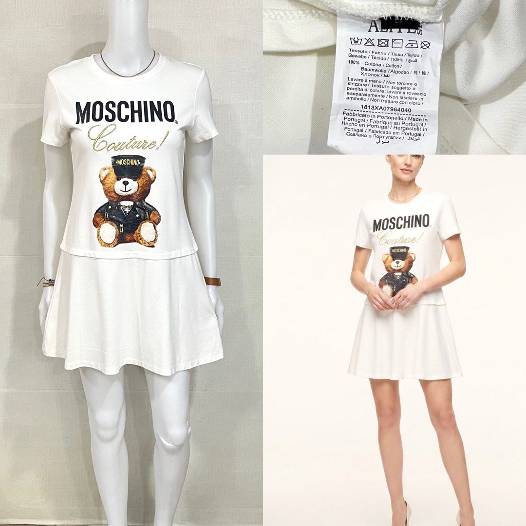 Moschino Couture Bear Logo Dress (Category: Dresses) located in Cebu City. Submitted by kei.flmn (Listing ID 1461445156, Image 1). Description: 📌PLEASE READ BEFORE MAKING AN OFFER Excellent Condition (No issues) Size:Fits Smal (S) - [x] Flat Lay Measurements (in inches): - [x] Bust: 38-40” | Waist: 30” (with side pockets) - [x] Length Reference: Mannequin Height : 5’4” (First-come, first-served basis) Due to an increased number of joy reservers 