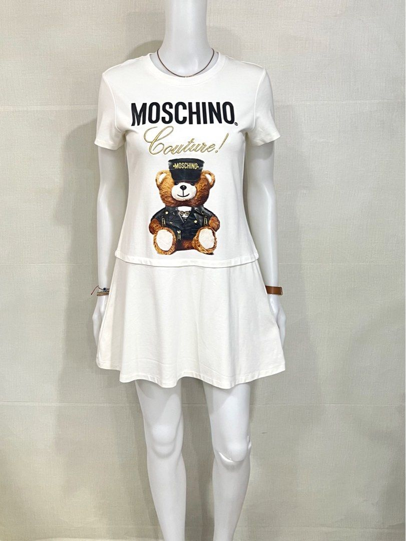 Moschino Couture Bear Logo Dress (Category: Dresses) located in Cebu City. Submitted by kei.flmn (Listing ID 1461445156, Image 2). Description: 📌PLEASE READ BEFORE MAKING AN OFFER Excellent Condition (No issues) Size:Fits Smal (S) - [x] Flat Lay Measurements (in inches): - [x] Bust: 38-40” | Waist: 30” (with side pockets) - [x] Length Reference: Mannequin Height : 5’4” (First-come, first-served basis) Due to an increased number of joy reservers 