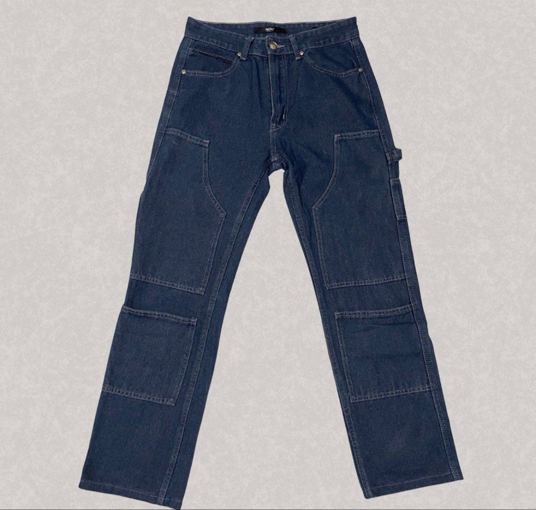 Mossimo Dark Blue Denim Carpenter Pants (Category: Jeans) located in Bulacan. Submitted by aug.o_c (Listing ID 1461382818, Image 1). Description: 🏷️ MOSSIMO | Waistline: 30 | Length: 40 inches | Leghole: 9 inches - NO ISSUES GOOD AS NEW ! rare collection of Mossimo, orig. price $1290.