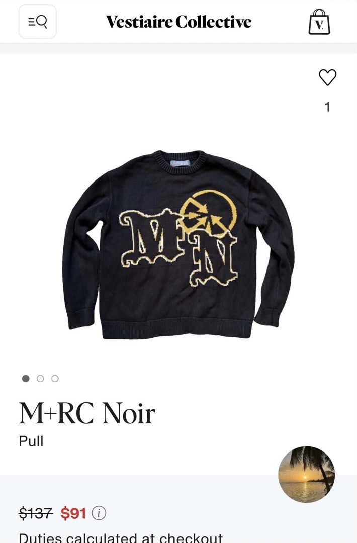 M+RC Noir knitted Longsleeve (Category: Coats, Jackets and Outerwear) located in Taguig. Submitted by visuallifestyle (Listing ID 1461380876, Image 1). Description: Excellent condition No issue.