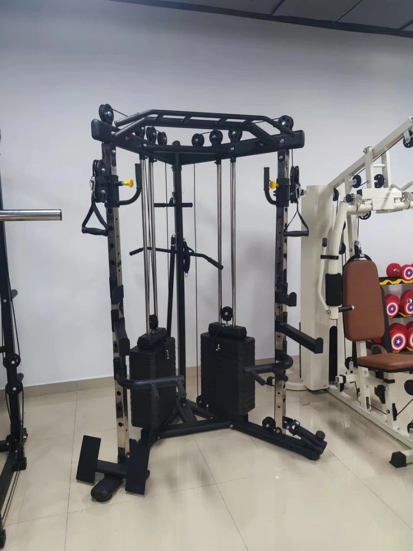 Multi-functional Home Gym Cable Crossover Machine (Category: Cardio & Fitness Machines) located in Bacoor. Submitted by tfnbeyond (Listing ID 1461519671, Image 1). Description: BRANDNEW - Multi-functional home gym machine - Dual adjustable pulleys - Weight stacks included - Solid build for durability - Various attachments for diverse exercises - Ideal for any home gym setup - Enables full-body workouts at home.
