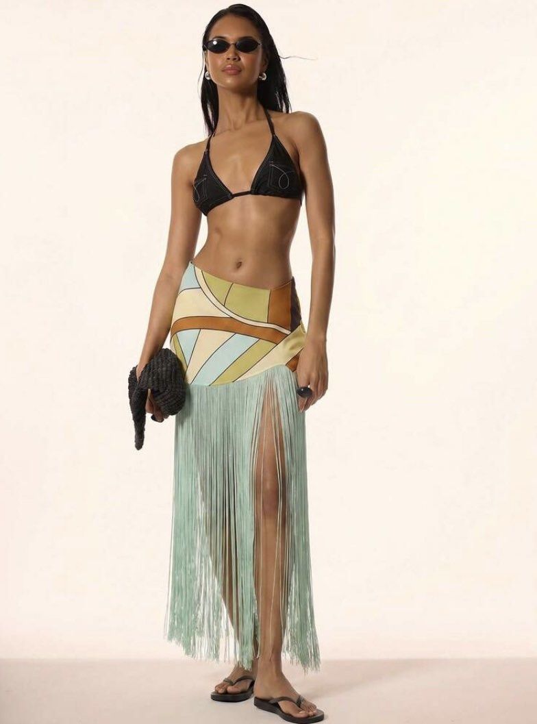 Musera Fringe Tassel Skirt (Category: Skirts) located in Manila. Submitted by s4intoffduty (Listing ID 1461437731, Image 1). Description: worn for a photo only fits xs-s feel free to dm me for when worn.