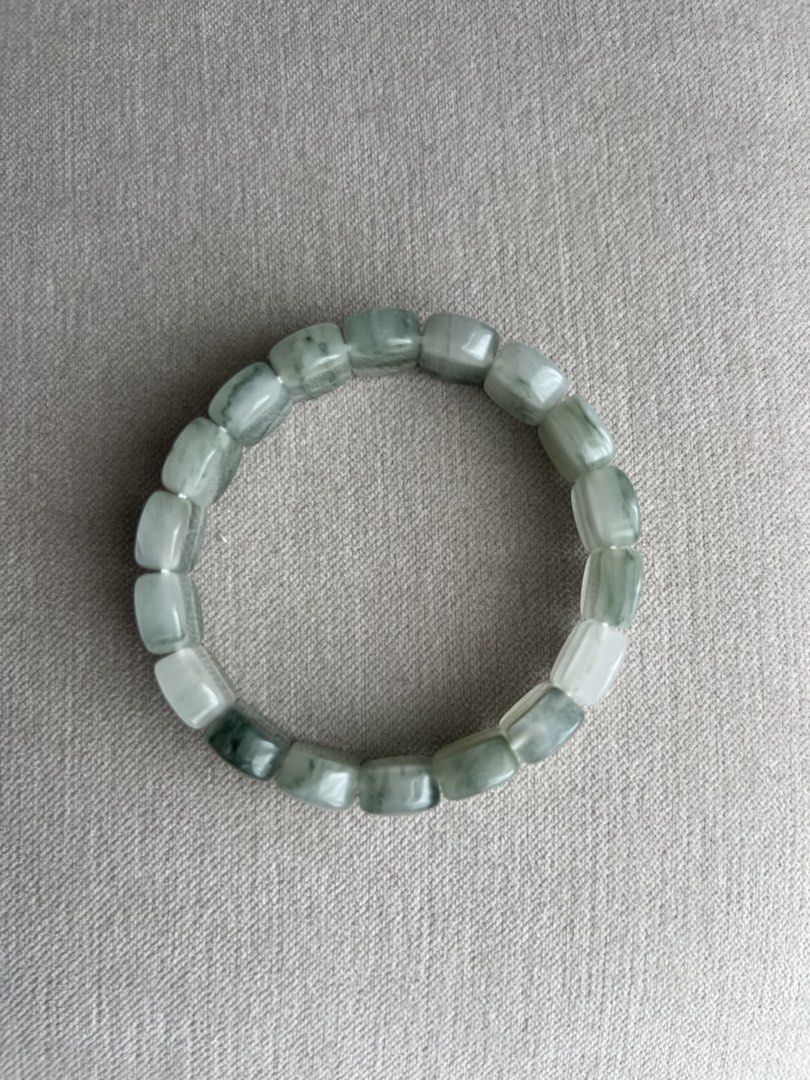 Natural Ice Green Jade Soft Bangle (Category: Bracelets) located in Cabadbaran. Submitted by cherie_annlim (Listing ID 1461363243, Image 2). Description: - Genuine natural jade beads - Unique green hues and translucent quality - Smooth, polished finish - Chic rounded square bead shape - Adds natural elegance to any outfit - Versatile for everyday wear or special occasions.