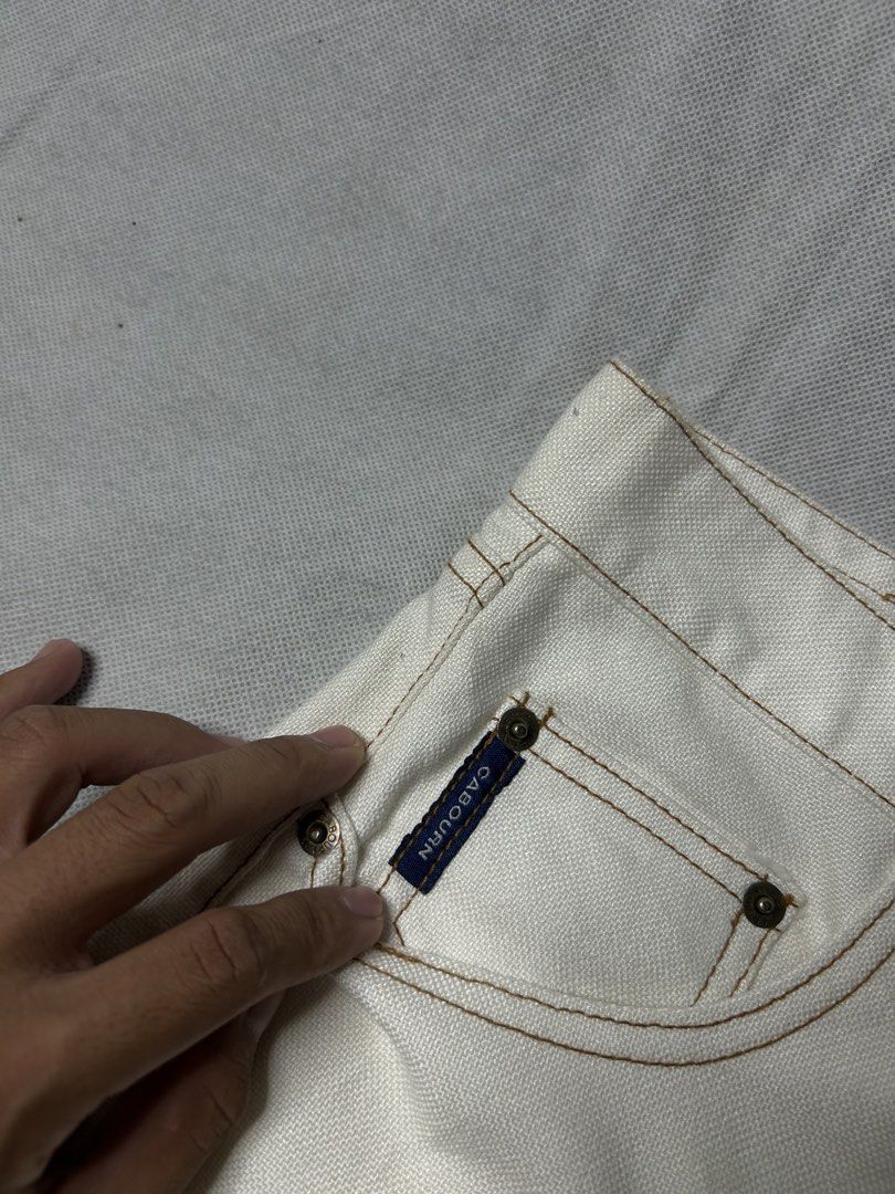 Nigel Cabourn Straight Leg Denim Jeans (Category: Jeans) located in Iloilo. Submitted by noy_thrift (Listing ID 1461469605, Image 3). Description: Nigel Cabourn Straight Leg Denim Jeans Waistline 32-33 Thighs 13 Knee 9 Leghole 8 Inseam 34 Outseam 45 Front Rise 12 Back Rise 14.5 Excellent Condition No Issue Need Wash.