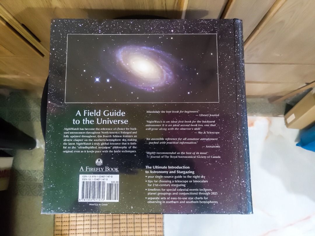 Nightwatch: A Practical Guide to Viewing the Universe Book (Category: Storybooks) located in Manila. Submitted by hommie888 (Listing ID 1461556622, Image 2). Description: RFS: Decluttering. Location: Capitol Park Homes 2, North Caloocan. Nearest known landmarks are SM Fairview and Fairview Terraces. Payment first through GCash. Shipping through Lalamove. Shipping fee courtesy of the buyer. You may also pick-up the items from our place. Message us