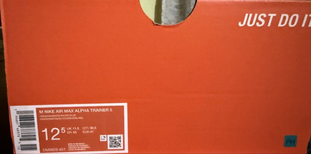 Nike Air Max Alpha Trainer 5 - Blue (Category: Sneakers) located in Quezon City. Submitted by kingjamessixers (Listing ID 1461395119, Image 2). Description: FOR SALE: Nike Air Max Alpha Trainer 5 – Size 12.5 Brand new and never fitted! 👟 🎁 FREEBIE: 1 pair of brand-new Nike socks 💯 Already priced below SRP, so please no lowball offers. 📩 PM for a faster transaction. ✅.
