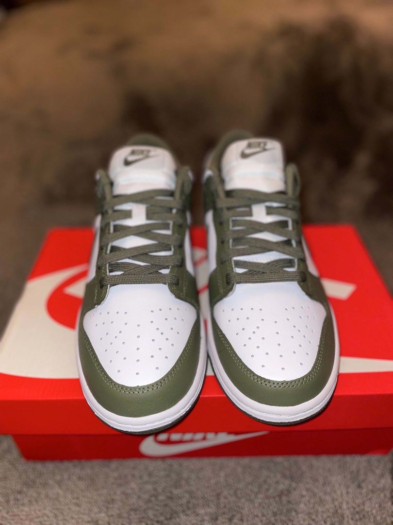 Nike Dunk Low White Medium Olive US 9.5W Brand New Authentic (Category: Sneakers) located in Mandaluyong City. Submitted by toycartmnl (Listing ID 1461488179, Image 2). Description: 🔥 BRAND NEW & 100% AUTHENTIC 🔥 📦 Comes with original Nike box 📸 Actual photos of the pair DETAILS * Brand: Nike * Model: Dunk Low * Colorway: White / Medium Olive * Size: US 9.5 Women’s * Condition: Brand New * Price: ₱5,450 💰 Open to reasonable offers on select 