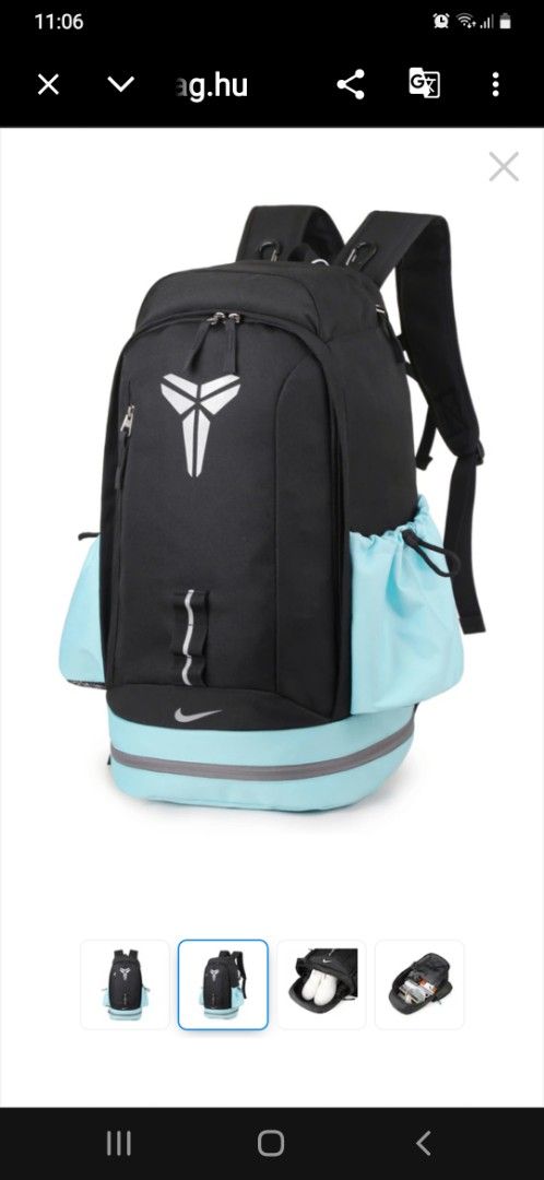 Nike Elite Kobe Mamba Backpack (Category: Backpacks) located in Quezon City. Submitted by johntwothreemj (Listing ID 1461344769, Image 1). Description: Nike Elite Kobe basketball backpack featuring a reflective sheath logo and light mint green side pockets Used but not abused .