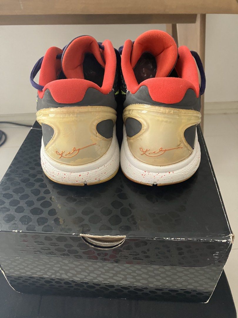 Nike Kobe 6 Supreme Chaos (Category: Sneakers) located in Paranaque City. Submitted by flipflop.fones (Listing ID 1461447389, Image 3). Description: - Nike Kobe 6 - Comes with the original box - Ideal for basketball or casual wear - Shows some signs of wear, but plenty of life remaining - Reglued from sole game Negotiable .