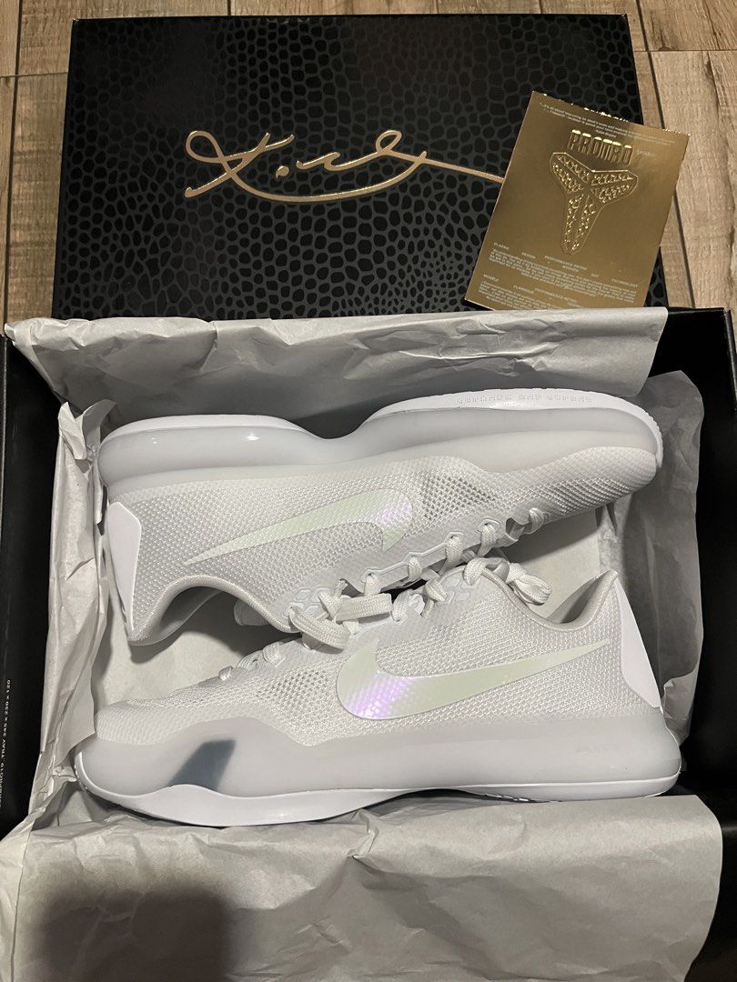 Nike Kobe X Protro Halo 10 (Category: Sneakers) located in Manila. Submitted by 30secondstomas (Listing ID 1461559277, Image 3). Description: - White Nike Kobe X Protro Halo basketball shoes - Men's Size 10 / Women's Size 11.5 - Comes with original box and packaging - Iconic Kobe Bryant signature model - 100% Legit - Below SRP.
