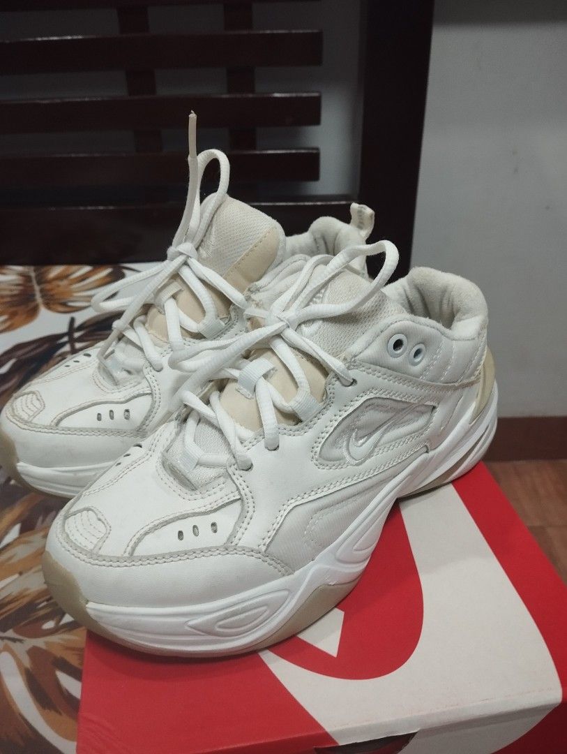 Nike M2K Tekno White Sneakers (Category: Sneakers) located in Dagupan City. Submitted by nartleb_naan (Listing ID 1461527041, Image 1). Description: - White Nike M2K Tekno sneakers - Size: 36 EUR / 22.5 CM - Style: Chunky, comfortable, perfect for everyday wear - Condition: Shows some signs of wear on soles and uppers, but plenty of life left - Includes: Original Nike managed your expectation this is Preloved shoes.. issue ASA pics npo .