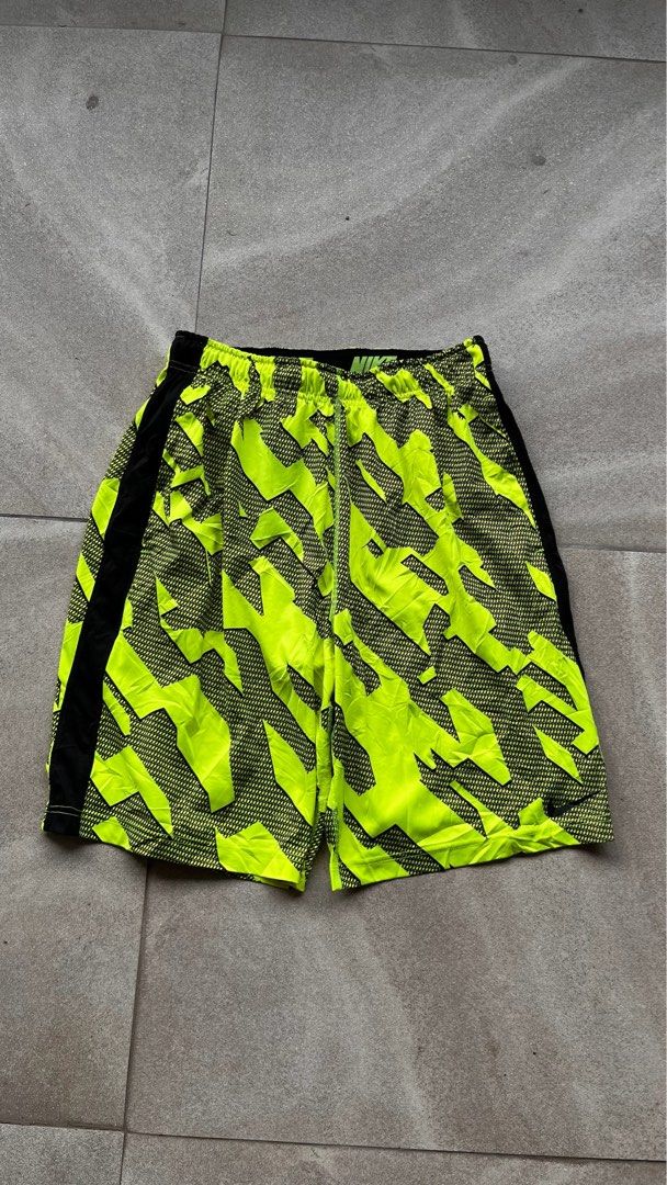 Nike neon geometric-patterned athletic shorts (Category: Shorts) located in Cabuyao City. Submitted by kisyana (Listing ID 1461423522, Image 1). Description: .