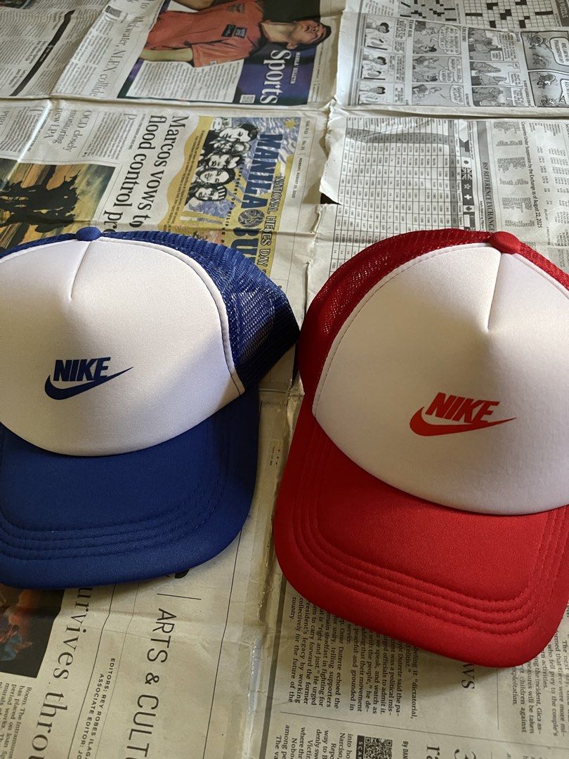 Nike Net Snap Cap (Category: Caps & Hats) located in Manila. Submitted by thrifted_swags (Listing ID 1461517874, Image 2). Description: ONE SIZE FITS ALL RED/BLUE OPEN FOR MEETUPS.