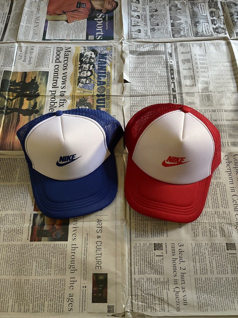 Nike Net Snap Cap (Category: Caps & Hats) located in Manila. Submitted by thrifted_swags (Listing ID 1461517874, Image 1). Description: ONE SIZE FITS ALL RED/BLUE OPEN FOR MEETUPS.