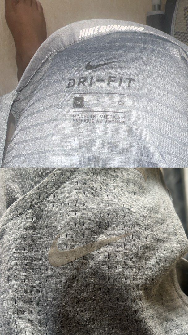 Nike Tank top running (Category: Tshirts & Polo Shirts ) located in Iloilo. Submitted by trinamaweeee (Listing ID 1461462740, Image 2). Description: N*ke running tanktop authentic size: 18x25 condition: 9 color: 9.5 issue: slight check print crack not noticeable lints cut washtag.