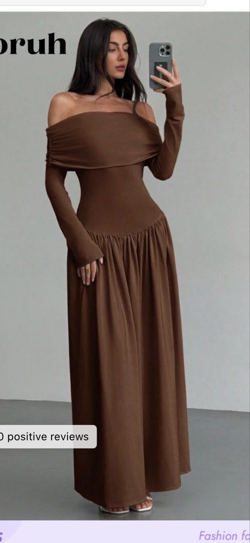Off-Shoulder fitted flowy dress get 2 (bundle) (Category: Dresses) located in Quezon City. Submitted by Ellieeeee000 (Listing ID 1461543004, Image 1). Description: RFS: double order.