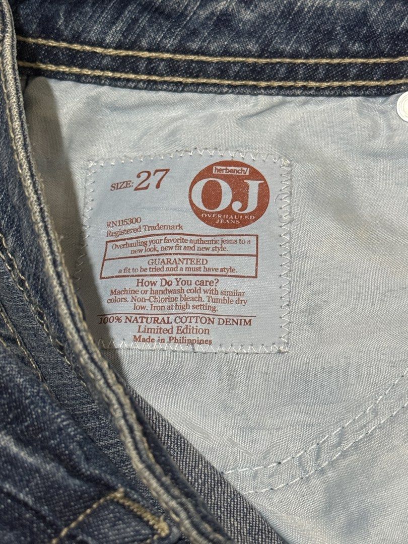 OJ by Herbench Denim Shorts Size 27 (Category: Shorts) located in Makati City. Submitted by refind.prelove.finds (Listing ID 1461398979, Image 3). Description: - OJ by Herbench Limited Edition Denim Shorts - Size: 27 - Material: 100% Natural Cotton Denim - Features: Frayed hem detail, Distressed look.