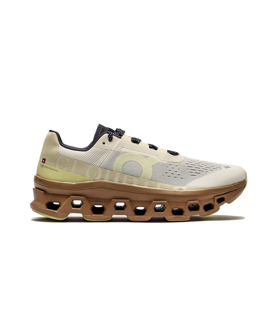 On C (Category: Casual Shoes) located in Baguio. Submitted by yschoiceph (Listing ID 1461351631, Image 1). Description: On Running Cloudmonster 'Cream Dune' featuring a cream and tan colorway with signature large cloud pods. New Available Sizes 42/43 Limited Stocks.
