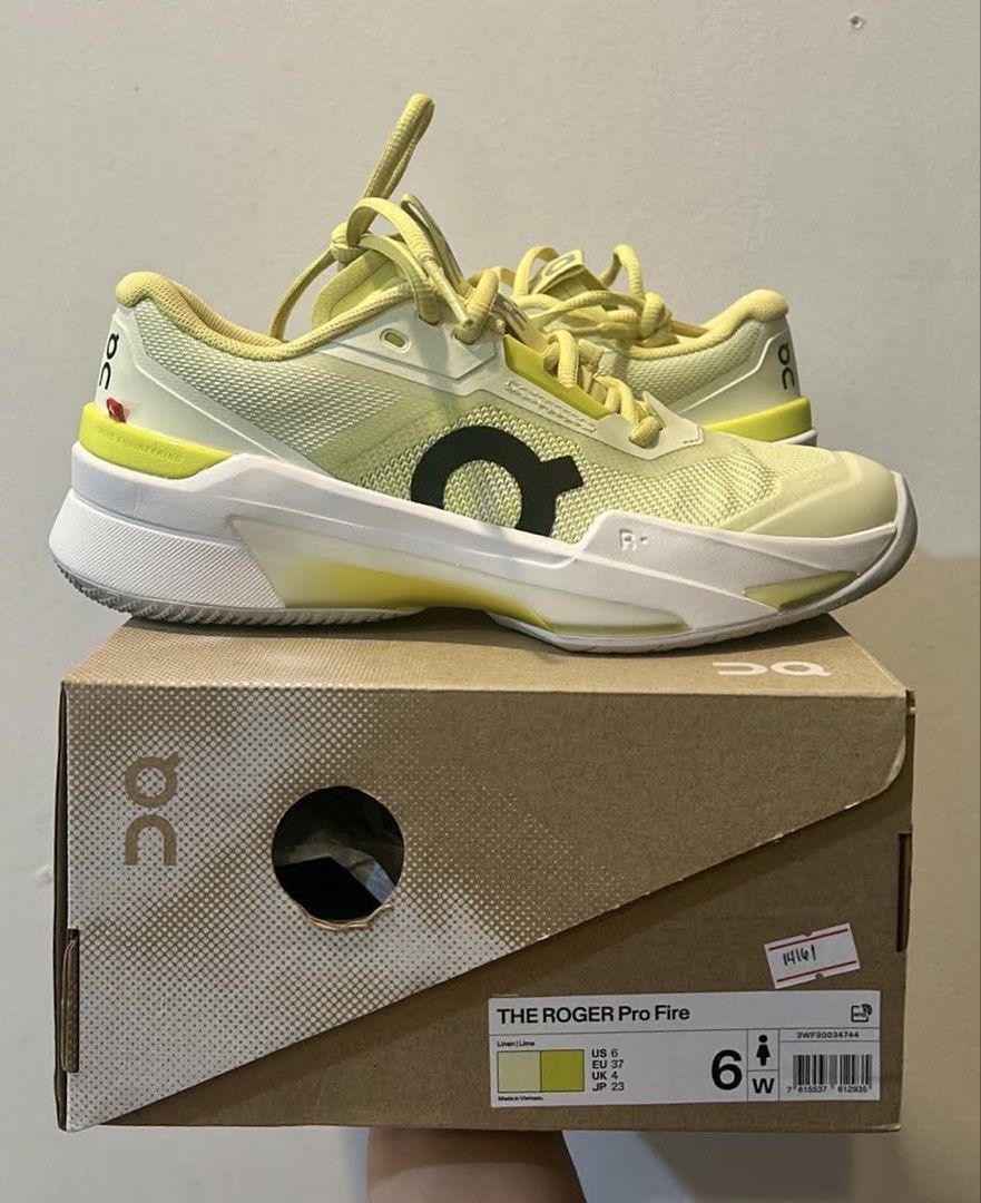 On roger pro fire linen 6w (Category: Sneakers) located in Quezon City. Submitted by danahmaniego (Listing ID 1461386977, Image 1). Description: bnew size 6w/23cm rfs: extra pair qc area check our ig page: @japshopperph.