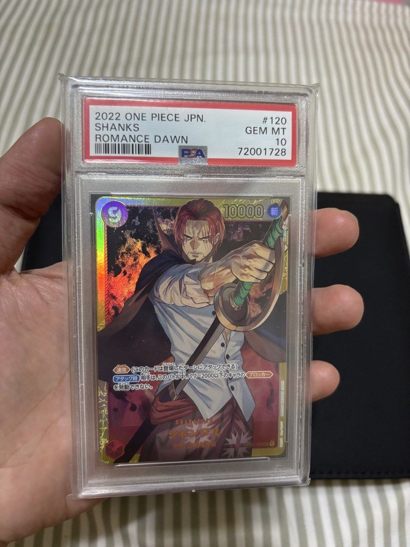 One piece card game OP01 shanks psa10 (Category: Raw Singles) located in San Fernando. Submitted by goneforgoodz (Listing ID 1461507840, Image 1). Description: .