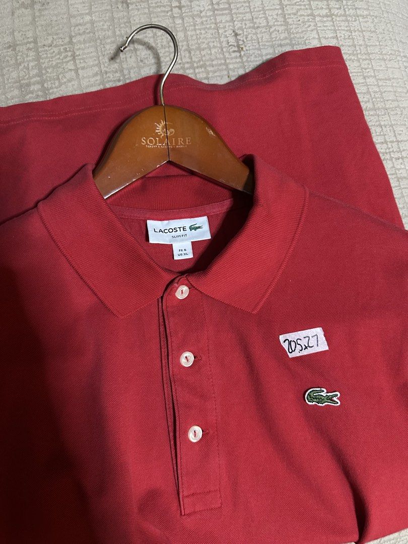 Original Lacoste Polo (Category: Tshirts & Polo Shirts ) located in Quezon City. Submitted by jeconiah.tayuman (Listing ID 1461531625, Image 3). Description: Red - Size 6 XL Slim Fit (Best Fit Large) Green - Size 2 (Small-Medium) Polo Short Sleeve - Size 45 (XL-XXL) Women’s Light Pink - Size 46 (Large-XL) All in excellent conditions DM 📩.