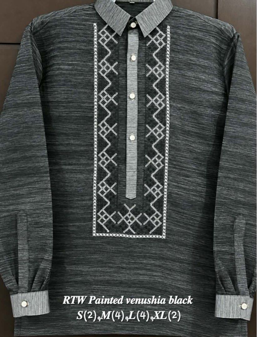 Painted Venushia Barong Tagalog for Men (Category: Formal Shirts) located in Tumauini. Submitted by prelovedbyjael (Listing ID 1461487237, Image 1). Description: PM me for size chart. Fixed price. No haggling..