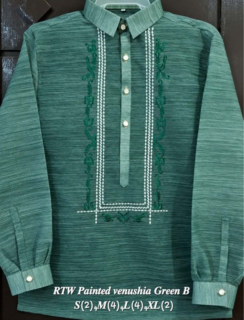 Painted Venushia Barong Tagalog for Men (Category: Formal Shirts) located in Tumauini. Submitted by prelovedbyjael (Listing ID 1461487237, Image 3). Description: PM me for size chart. Fixed price. No haggling..
